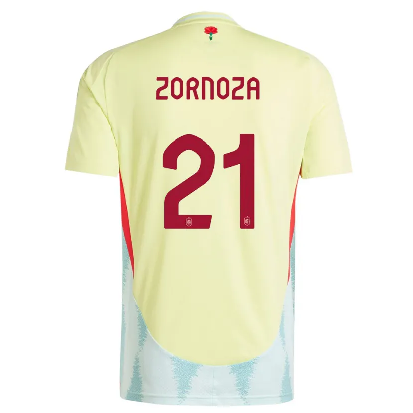 Danxen Dzieci Hiszpania Claudia Zornoza #21 Żółty Wyjazdowa Koszulka 24-26 Koszulki Klubowe