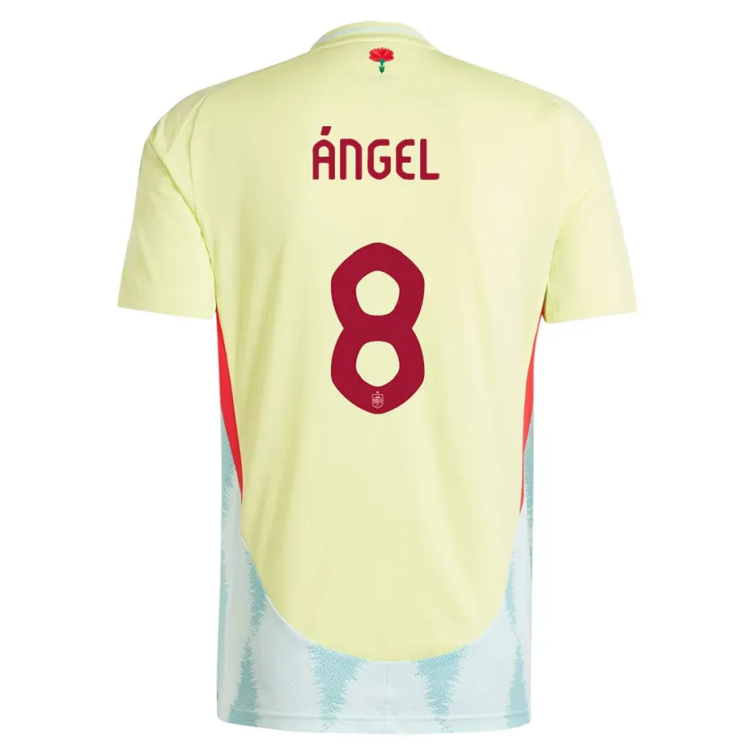 Danxen Dzieci Hiszpania Manuel Angel #8 Żółty Wyjazdowa Koszulka 24-26 Koszulki Klubowe