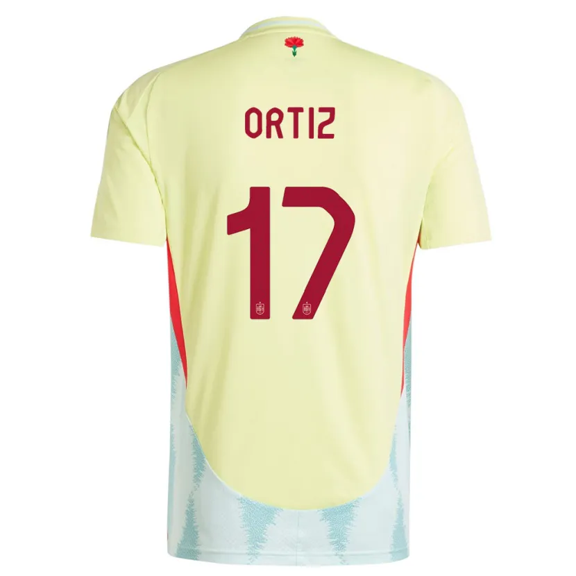 Danxen Dzieci Hiszpania Angel Ortiz #17 Żółty Wyjazdowa Koszulka 24-26 Koszulki Klubowe