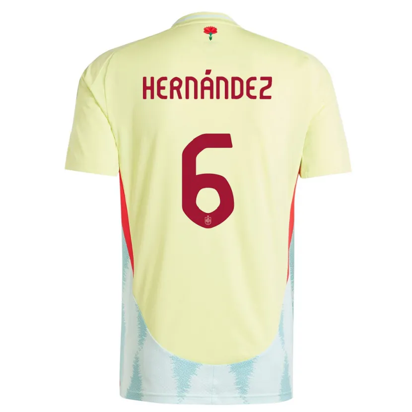 Danxen Dzieci Hiszpania Gerard Hernandez #6 Żółty Wyjazdowa Koszulka 24-26 Koszulki Klubowe