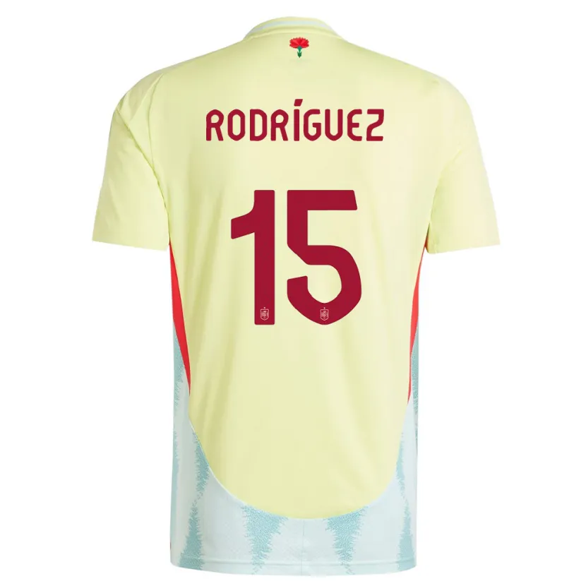 Danxen Dzieci Hiszpania Dani Rodriguez #15 Żółty Wyjazdowa Koszulka 24-26 Koszulki Klubowe