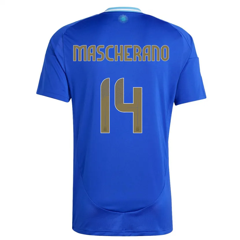 Danxen Dzieci Argentyna Javier Mascherano #14 Niebieski Wyjazdowa Koszulka 24-26 Koszulki Klubowe