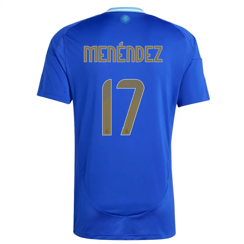 Danxen Dzieci Argentyna Milagros Menendez #17 Niebieski Wyjazdowa Koszulka 24-26 Koszulki Klubowe