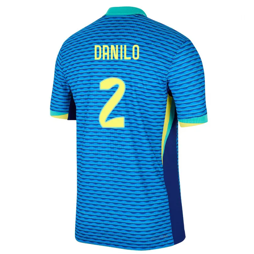 Danxen Dzieci Brazylia Danilo #2 Niebieski Wyjazdowa Koszulka 24-26 Koszulki Klubowe