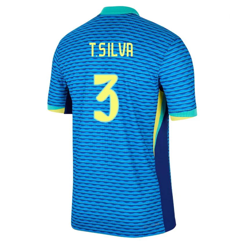 Danxen Dzieci Brazylia Thiago Silva #3 Niebieski Wyjazdowa Koszulka 24-26 Koszulki Klubowe