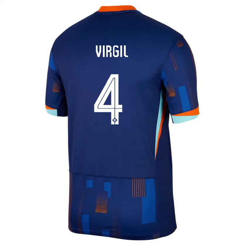 Danxen Dzieci Holandia Virgil Van Dijk #4 Niebieski Wyjazdowa Koszulka 24-26 Koszulki Klubowe