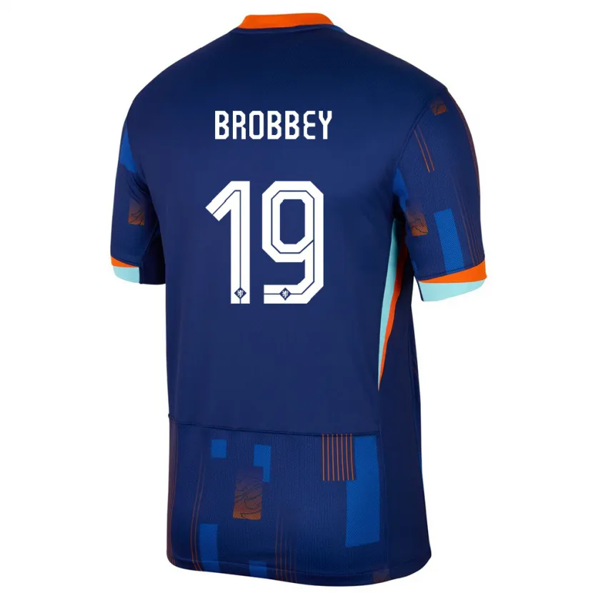 Danxen Dzieci Holandia Brian Brobbey #19 Niebieski Wyjazdowa Koszulka 24-26 Koszulki Klubowe
