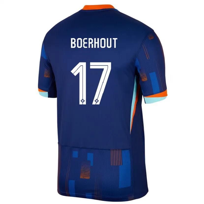 Danxen Dzieci Holandia Yoram Boerhout #17 Niebieski Wyjazdowa Koszulka 24-26 Koszulki Klubowe