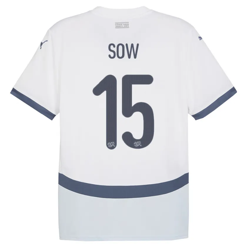Danxen Dzieci Szwajcaria Djibril Sow #15 Biały Wyjazdowa Koszulka 24-26 Koszulki Klubowe
