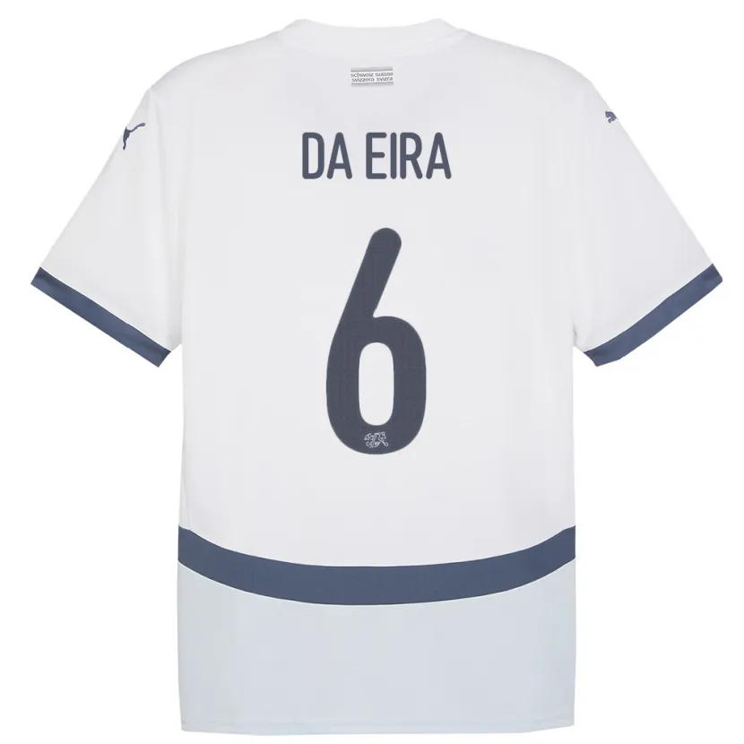 Danxen Dzieci Szwajcaria Stefanie Da Eira #6 Biały Wyjazdowa Koszulka 24-26 Koszulki Klubowe