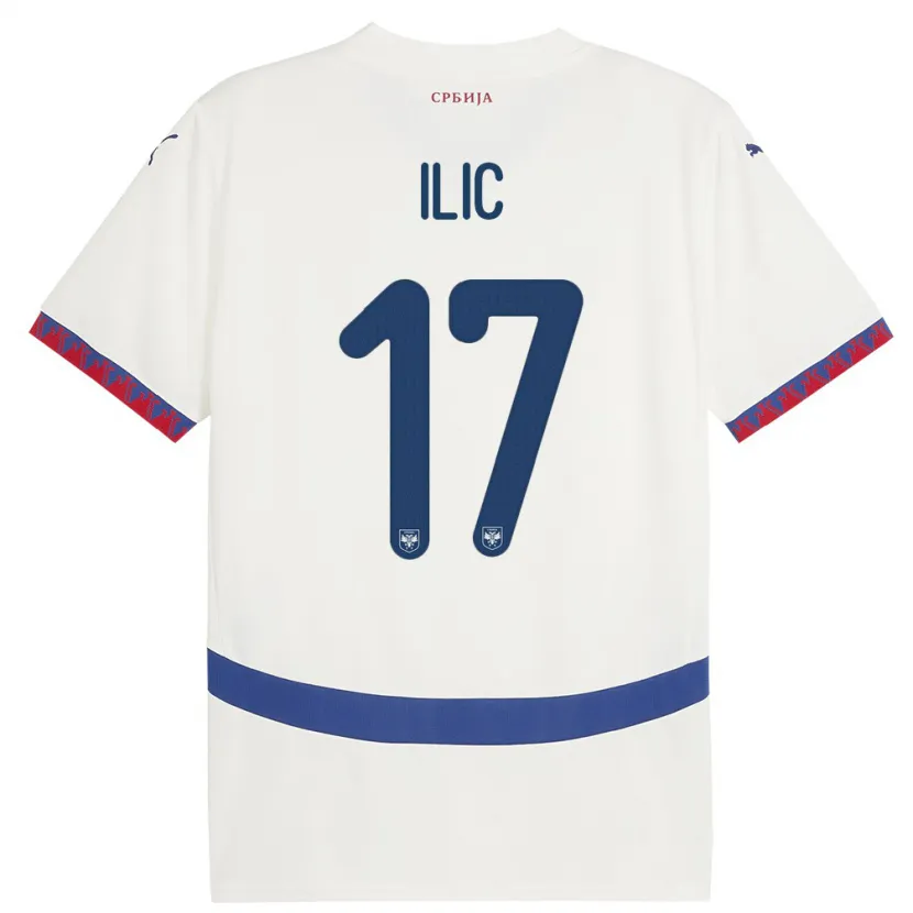 Danxen Dzieci Serbia Ivan Ilic #17 Biały Wyjazdowa Koszulka 24-26 Koszulki Klubowe