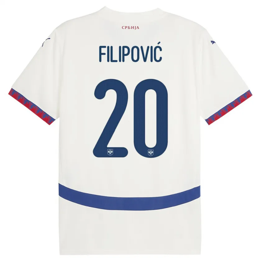 Danxen Dzieci Serbia Tijana Filipovic #20 Biały Wyjazdowa Koszulka 24-26 Koszulki Klubowe