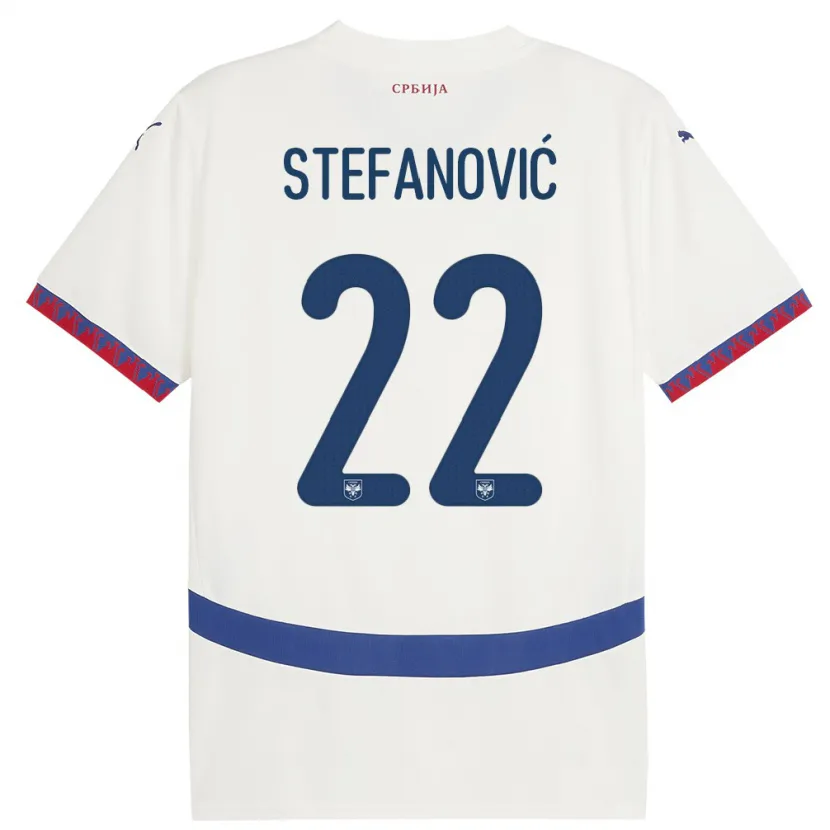 Danxen Dzieci Serbia Dejana Stefanovic #22 Biały Wyjazdowa Koszulka 24-26 Koszulki Klubowe