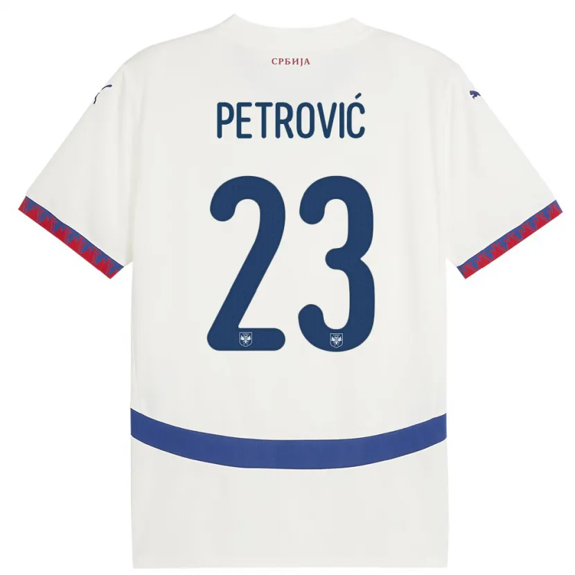 Danxen Dzieci Serbia Jovana Petrovic #23 Biały Wyjazdowa Koszulka 24-26 Koszulki Klubowe