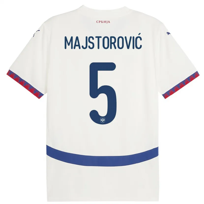 Danxen Dzieci Serbia Milan Majstorovic #5 Biały Wyjazdowa Koszulka 24-26 Koszulki Klubowe