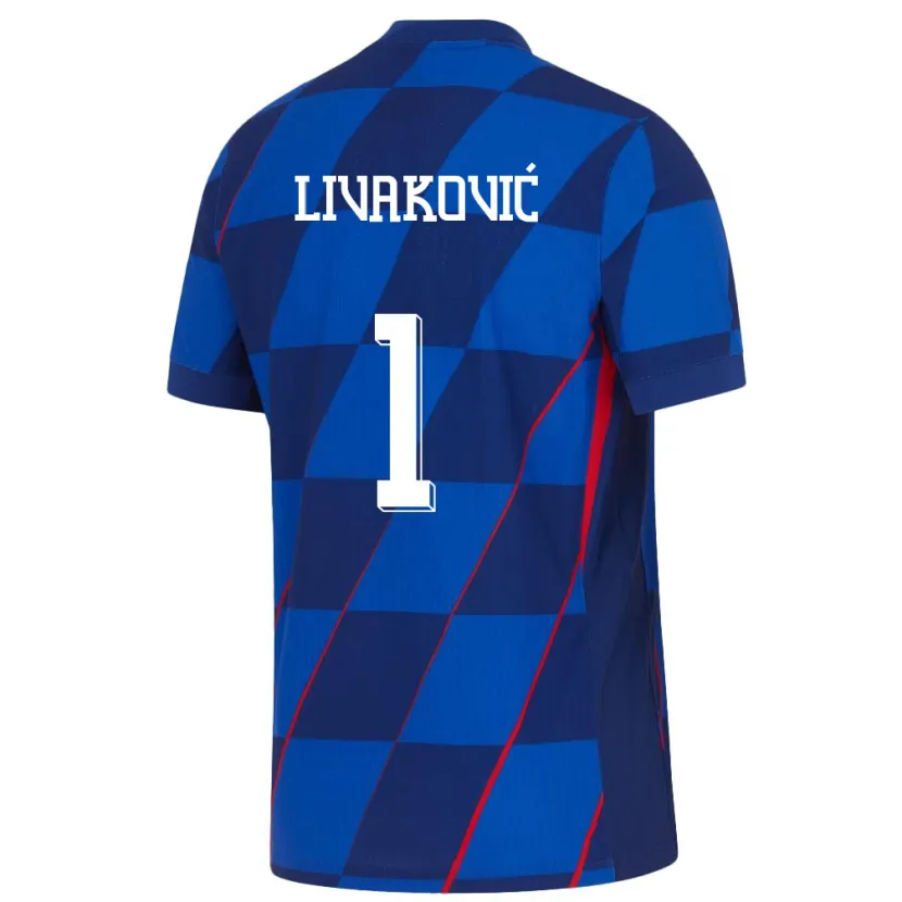 Danxen Dzieci Chorwacja Dominik Livakovic #1 Niebieski Wyjazdowa Koszulka 24-26 Koszulki Klubowe