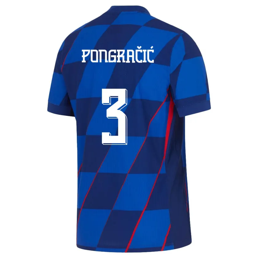 Danxen Dzieci Chorwacja Marin Pongracic #3 Niebieski Wyjazdowa Koszulka 24-26 Koszulki Klubowe
