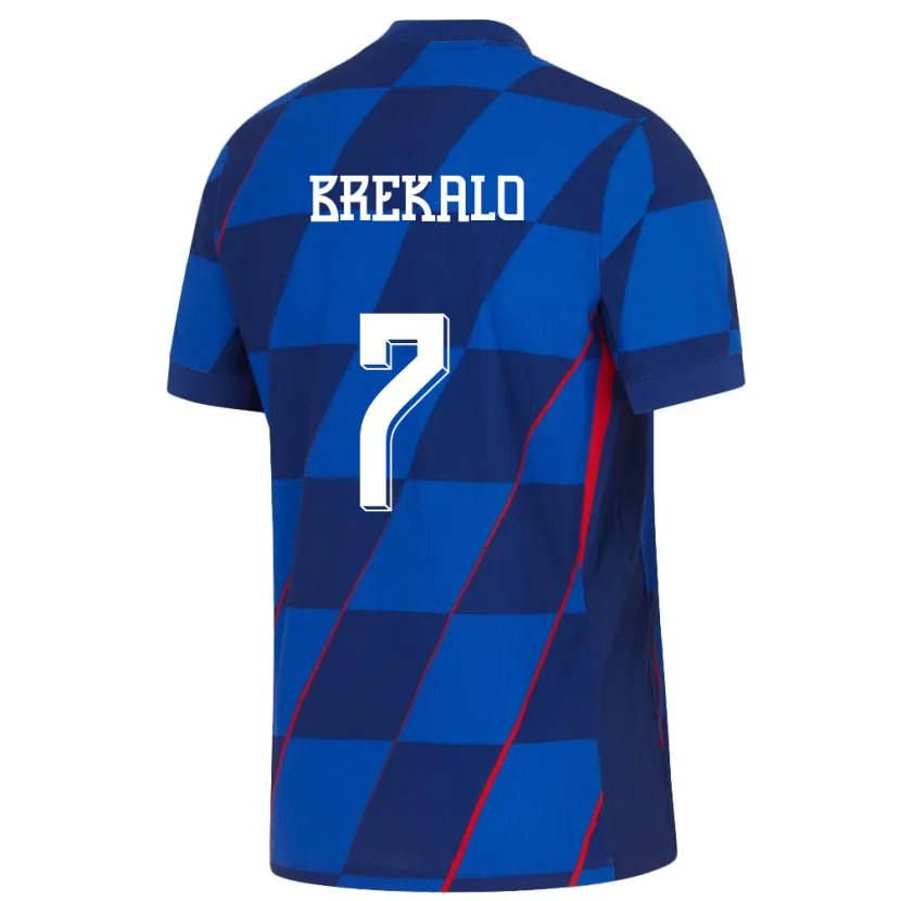 Danxen Dzieci Chorwacja Josip Brekalo #7 Niebieski Wyjazdowa Koszulka 24-26 Koszulki Klubowe