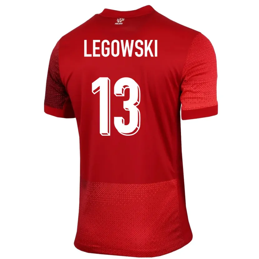Danxen Dzieci Polska Mateusz Legowski #13 Czerwony Wyjazdowa Koszulka 24-26 Koszulki Klubowe