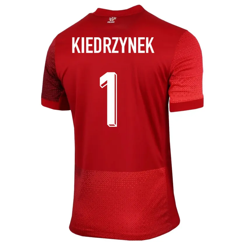 Danxen Dzieci Polska Katarzyna Kiedrzynek #1 Czerwony Wyjazdowa Koszulka 24-26 Koszulki Klubowe