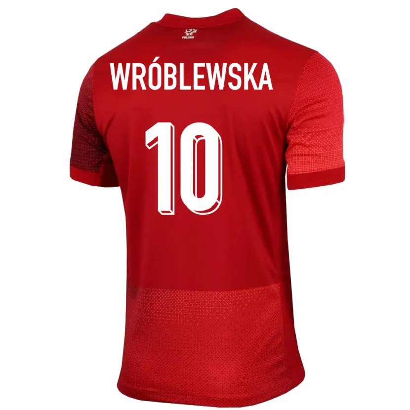 Danxen Dzieci Polska Joanna Wroblewska #10 Czerwony Wyjazdowa Koszulka 24-26 Koszulki Klubowe