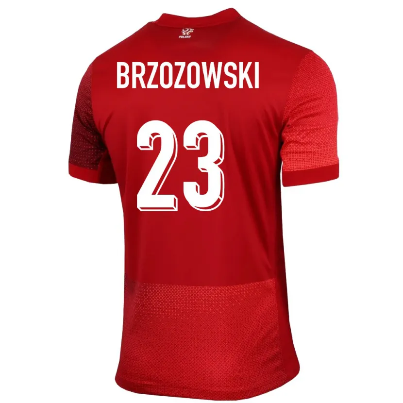 Danxen Dzieci Polska Milosz Brzozowski #23 Czerwony Wyjazdowa Koszulka 24-26 Koszulki Klubowe