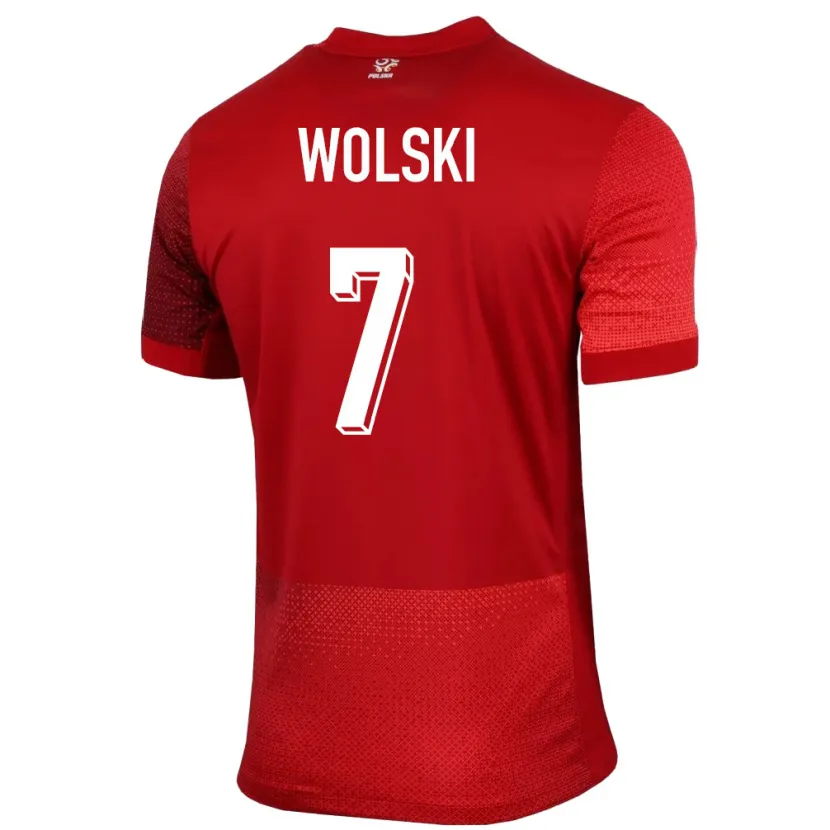 Danxen Dzieci Polska Filip Wolski #7 Czerwony Wyjazdowa Koszulka 24-26 Koszulki Klubowe