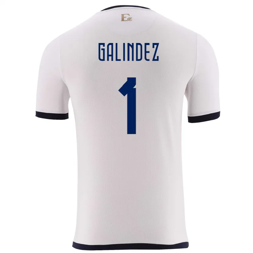 Danxen Dzieci Ecuador Hernan Galindez #1 Biały Wyjazdowa Koszulka 24-26 Koszulki Klubowe