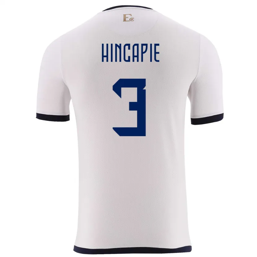 Danxen Dzieci Ecuador Piero Hincapie #3 Biały Wyjazdowa Koszulka 24-26 Koszulki Klubowe