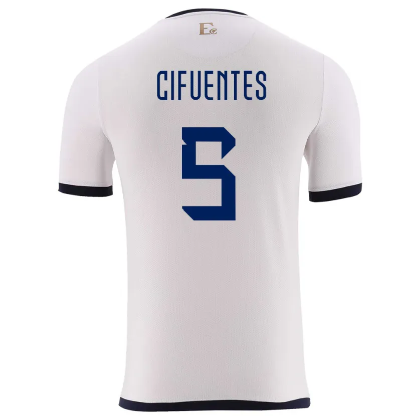 Danxen Dzieci Ecuador Jose Cifuentes #5 Biały Wyjazdowa Koszulka 24-26 Koszulki Klubowe