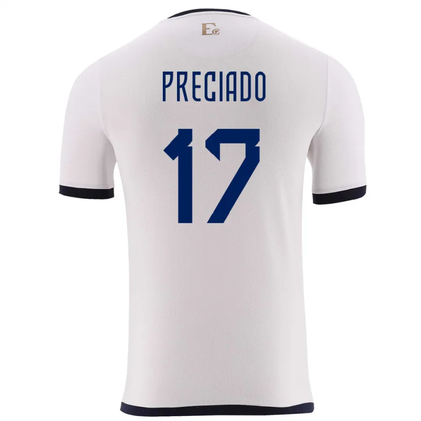 Danxen Dzieci Ecuador Angelo Preciado #17 Biały Wyjazdowa Koszulka 24-26 Koszulki Klubowe