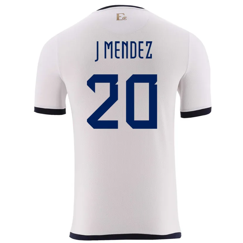 Danxen Dzieci Ecuador Jhegson Mendez #20 Biały Wyjazdowa Koszulka 24-26 Koszulki Klubowe