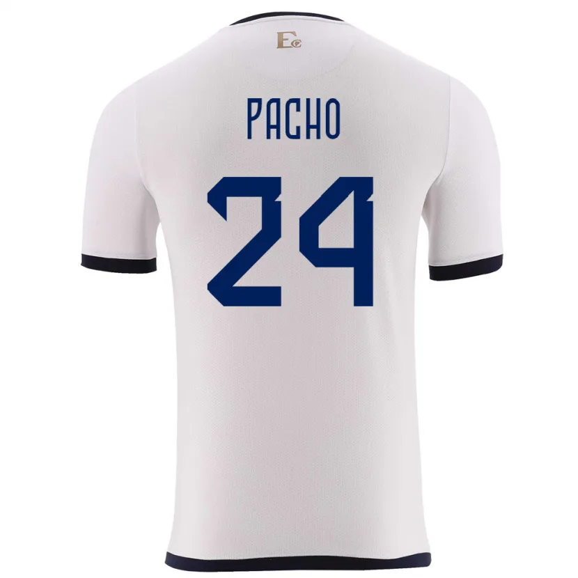 Danxen Dzieci Ecuador William Pacho #24 Biały Wyjazdowa Koszulka 24-26 Koszulki Klubowe
