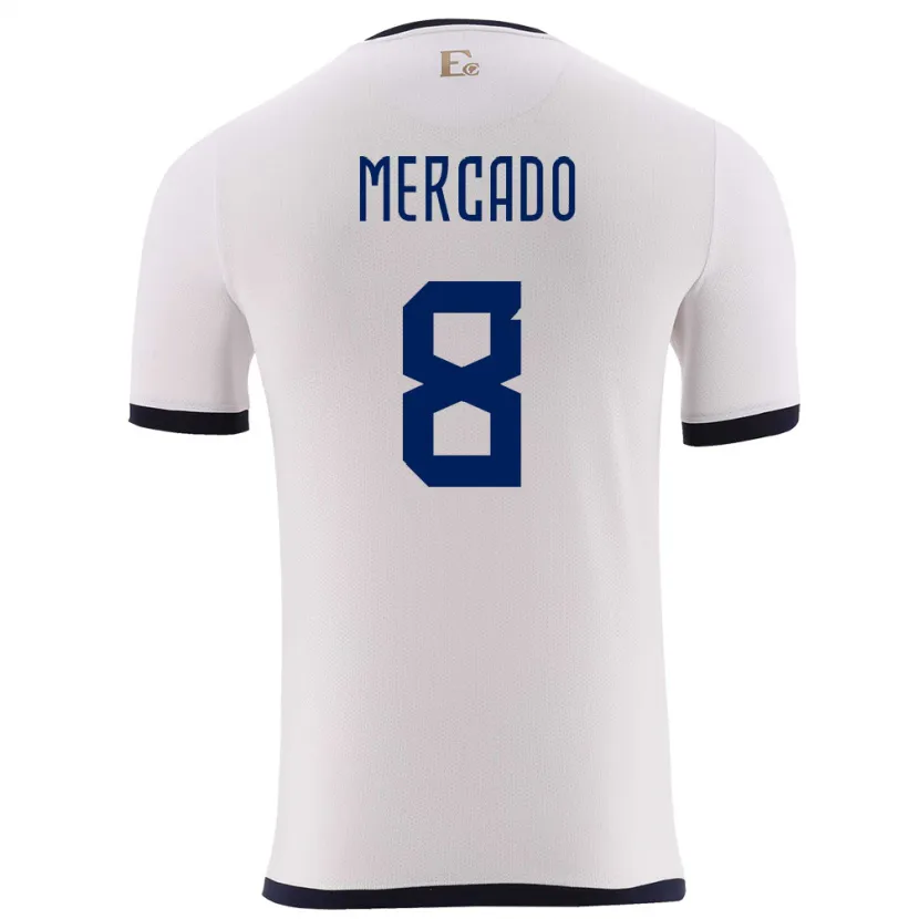Danxen Dzieci Ecuador Patrik Mercado #8 Biały Wyjazdowa Koszulka 24-26 Koszulki Klubowe