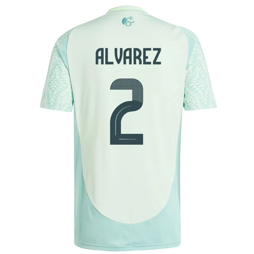 Danxen Dzieci Meksyk Kevin Alvarez #2 Lniana Zieleń Wyjazdowa Koszulka 24-26 Koszulki Klubowe