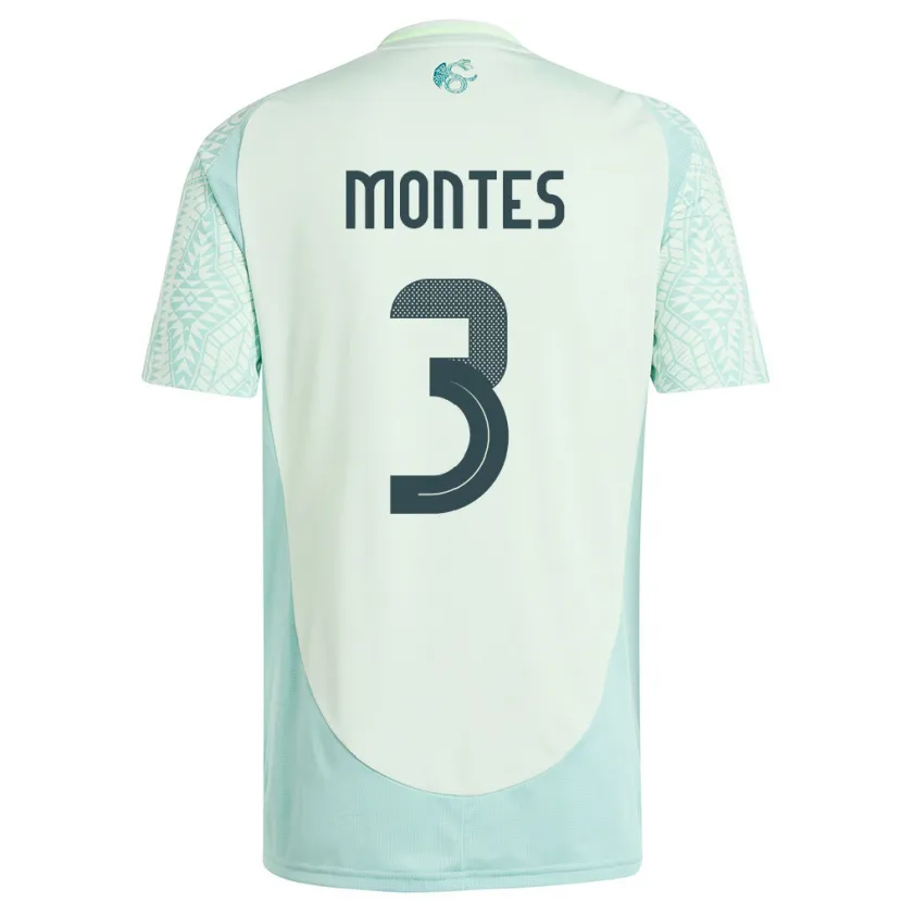 Danxen Dzieci Meksyk Cesar Montes #3 Lniana Zieleń Wyjazdowa Koszulka 24-26 Koszulki Klubowe