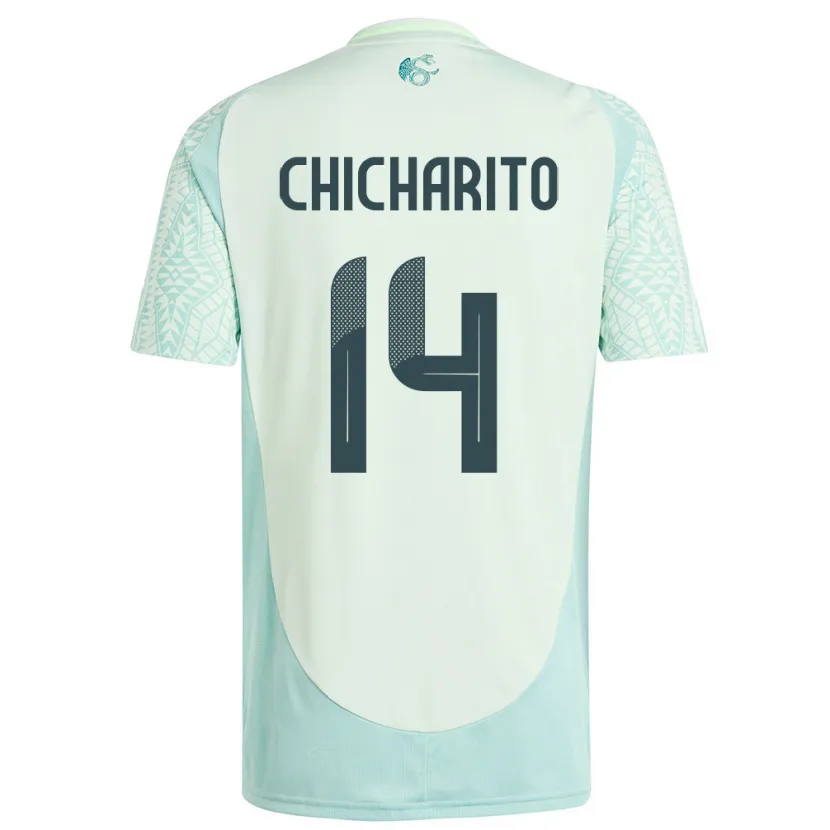 Danxen Dzieci Meksyk Chicharito #14 Lniana Zieleń Wyjazdowa Koszulka 24-26 Koszulki Klubowe