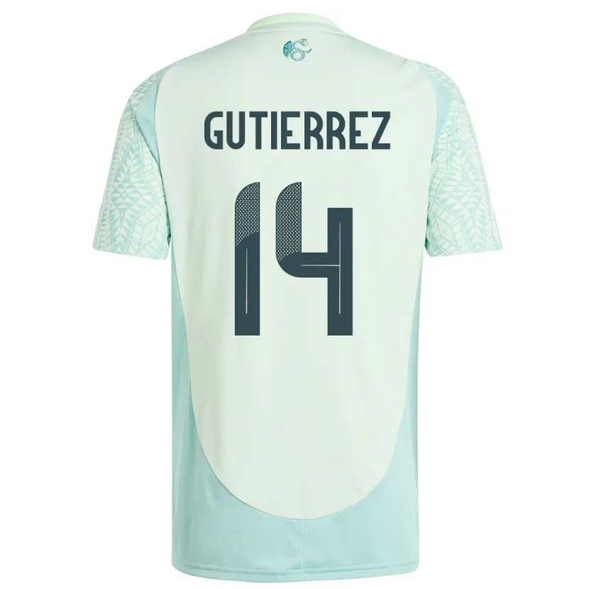 Danxen Dzieci Meksyk Erick Gutierrez #14 Lniana Zieleń Wyjazdowa Koszulka 24-26 Koszulki Klubowe