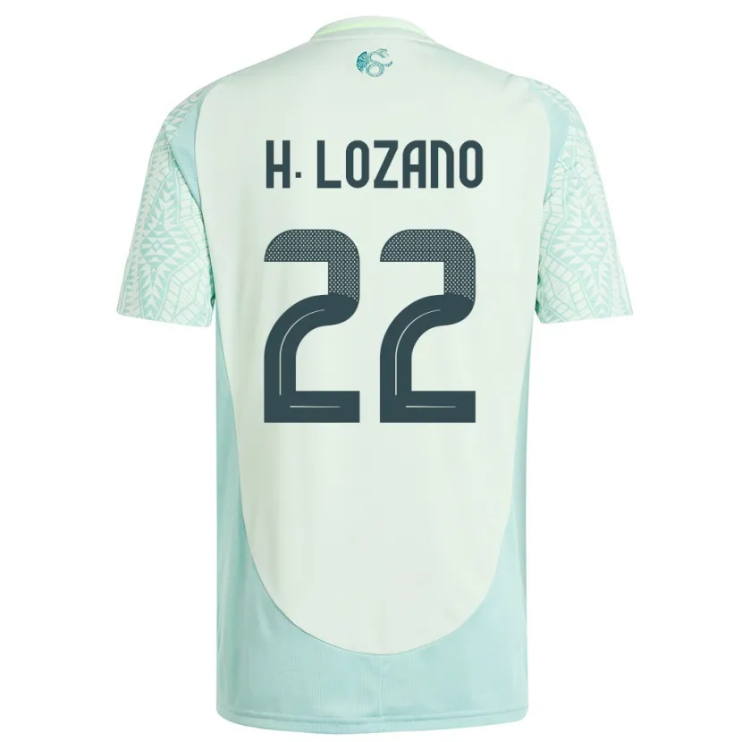Danxen Dzieci Meksyk Hirving Lozano #22 Lniana Zieleń Wyjazdowa Koszulka 24-26 Koszulki Klubowe