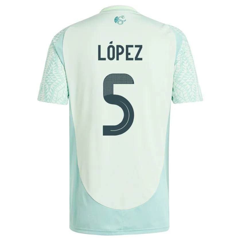Danxen Dzieci Meksyk Jimena Lopez #5 Lniana Zieleń Wyjazdowa Koszulka 24-26 Koszulki Klubowe
