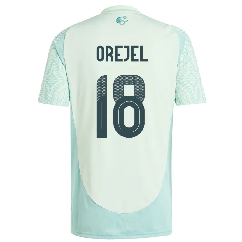 Danxen Dzieci Meksyk Jocelyn Orejel #18 Lniana Zieleń Wyjazdowa Koszulka 24-26 Koszulki Klubowe
