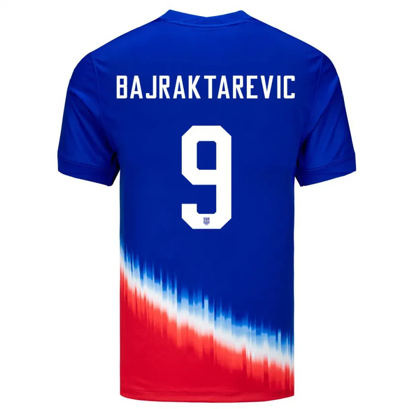 Danxen Dzieci Stany Zjednoczone Esmir Bajraktarevic #9 Niebieski Wyjazdowa Koszulka 24-26 Koszulki Klubowe