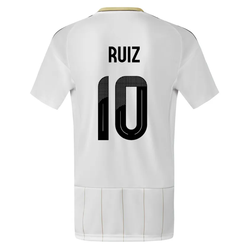 Danxen Dzieci Kostaryka Bryan Ruiz #10 Biały Wyjazdowa Koszulka 24-26 Koszulki Klubowe