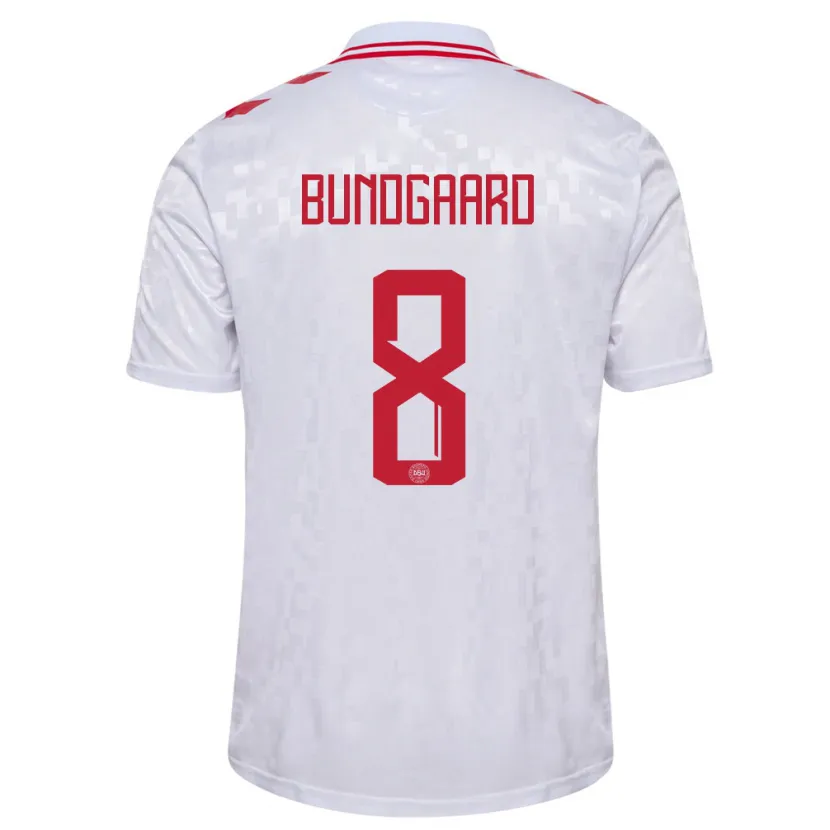 Danxen Dzieci Dania Filip Bundgaard #8 Biały Wyjazdowa Koszulka 24-26 Koszulki Klubowe