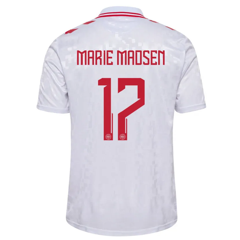 Danxen Dzieci Dania Rikke Marie Madsen #17 Biały Wyjazdowa Koszulka 24-26 Koszulki Klubowe