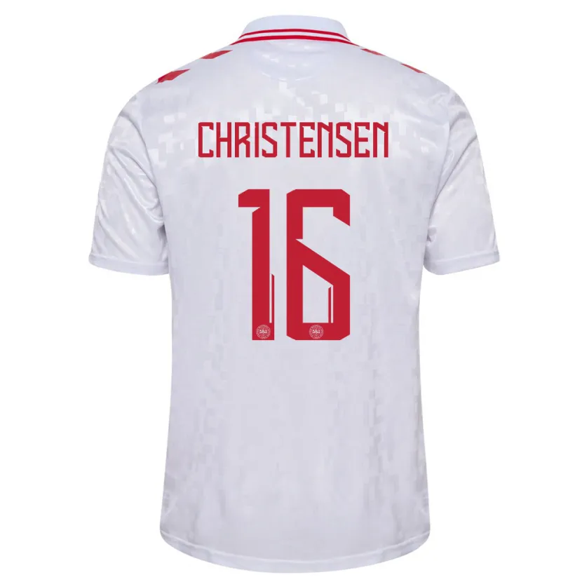 Danxen Dzieci Dania Oliver Christensen #16 Biały Wyjazdowa Koszulka 24-26 Koszulki Klubowe