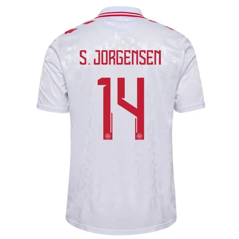Danxen Dzieci Dania Sebastian Jorgensen #14 Biały Wyjazdowa Koszulka 24-26 Koszulki Klubowe