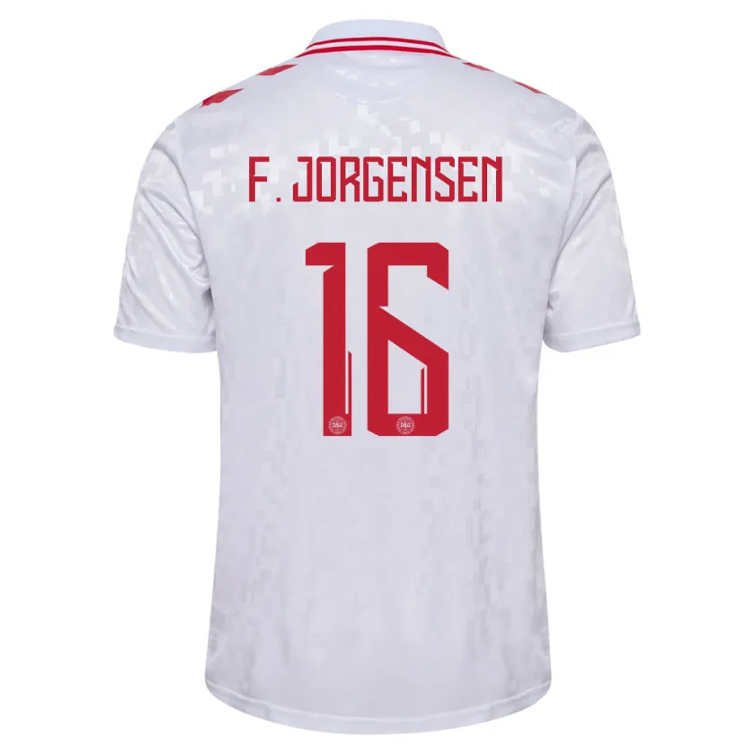 Danxen Dzieci Dania Filip Jorgensen #16 Biały Wyjazdowa Koszulka 24-26 Koszulki Klubowe