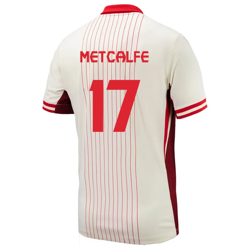 Danxen Dzieci Kanada Patrick Metcalfe #17 Biały Wyjazdowa Koszulka 24-26 Koszulki Klubowe