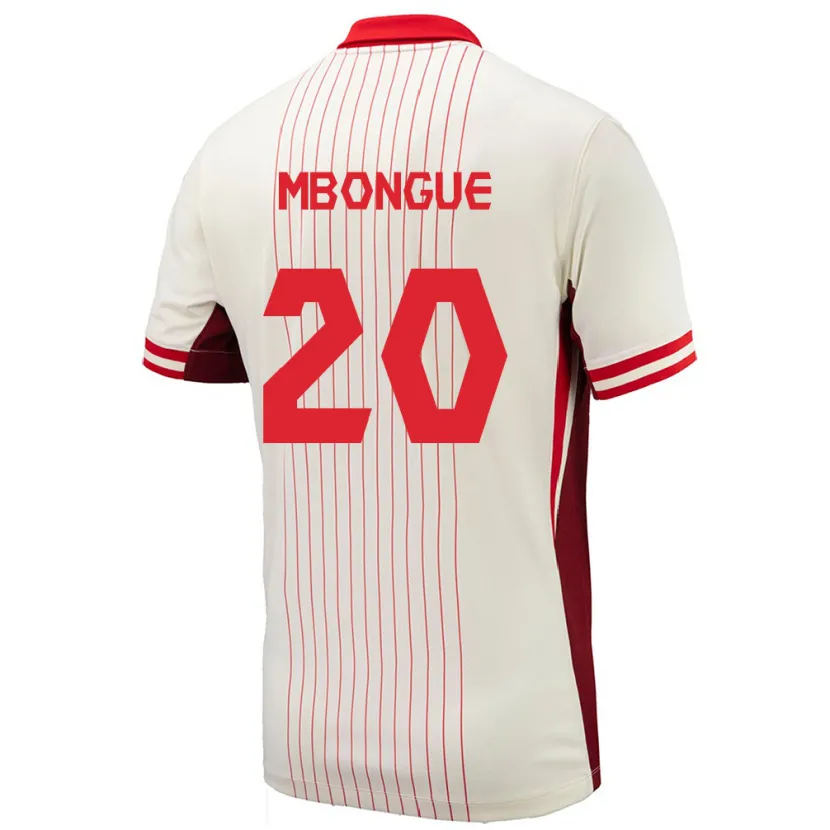 Danxen Dzieci Kanada Hugo Mbongue #20 Biały Wyjazdowa Koszulka 24-26 Koszulki Klubowe